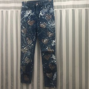 Hand-painted NYDJ Super Skinny Jeans