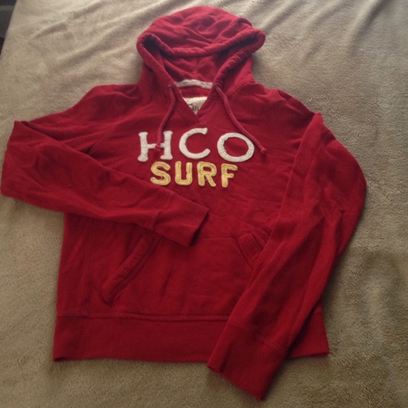 Red Hollister sweatshirt.