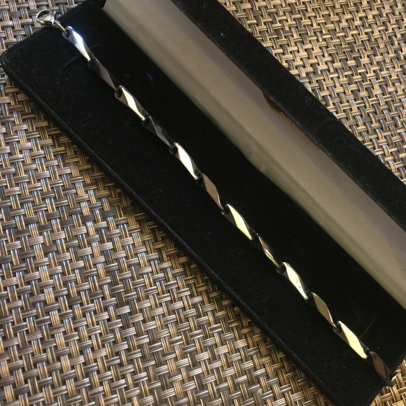 Steel link men's bracelet