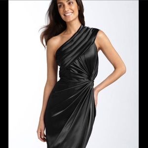 One Shoulder Long Satin Gown