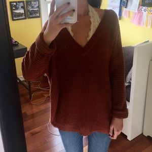 open back oversized sweater