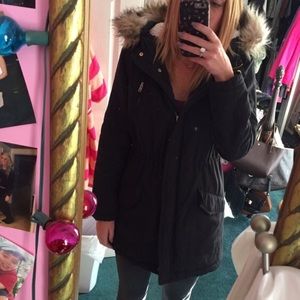 Black winter jacket parka size small