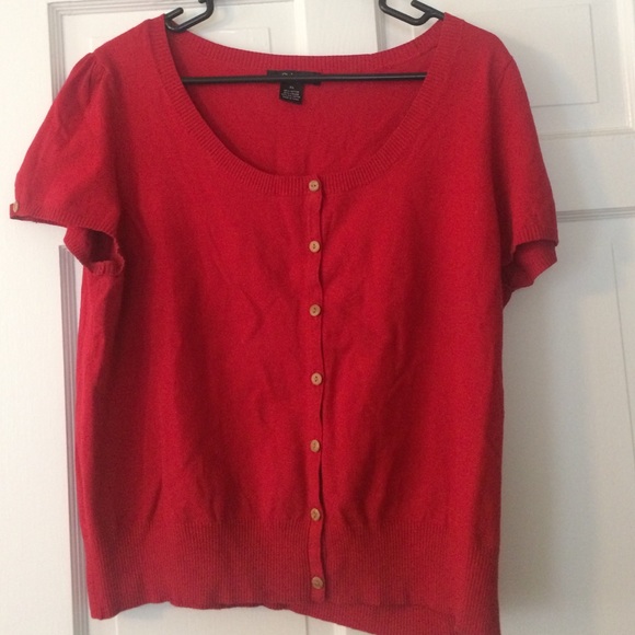 Red cardigan