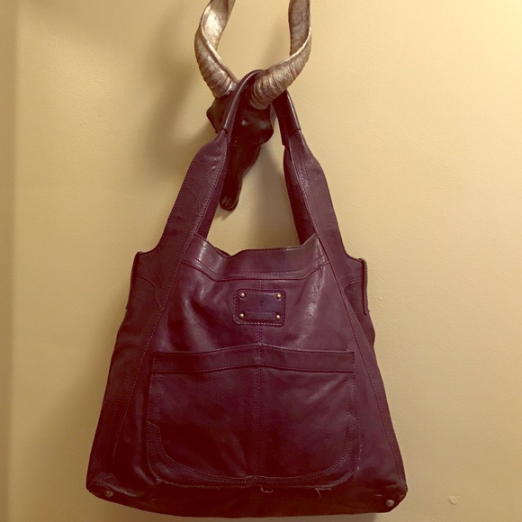 Frye Leather Tote - Eggplant Color Size: Large