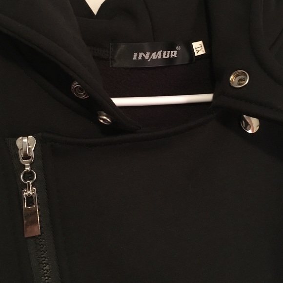 🌺Black Asymmetrical Cotton Zip Jacket🌺 - Picture 4 of 4