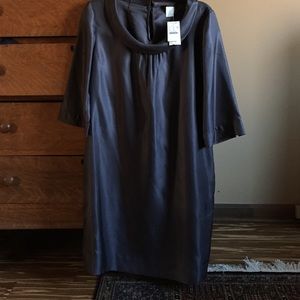 J. Crew Dark Grey Smock Dress Sz 12 NWT