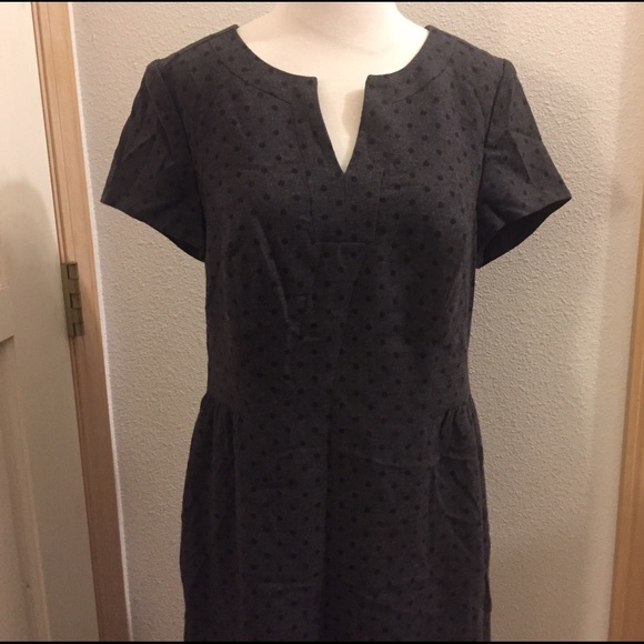 Boden grey with dark dots dress SZ10