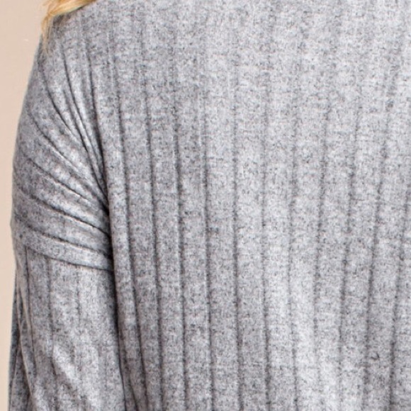 Heather Grey Faux Wrap Top - Picture 4 of 4