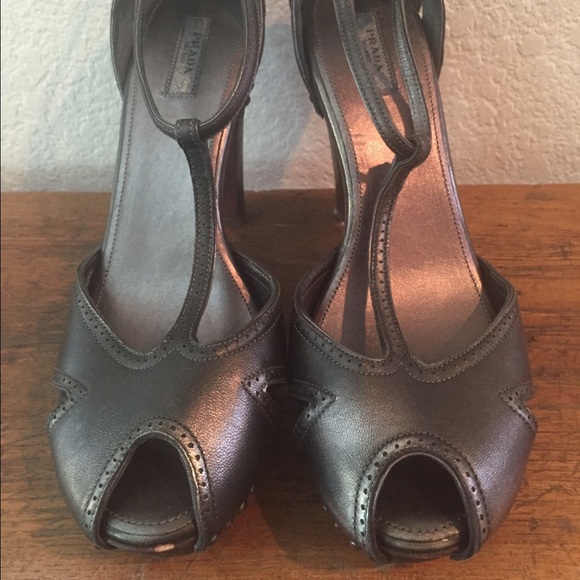 Prada Silver Studded Platforms - image 3