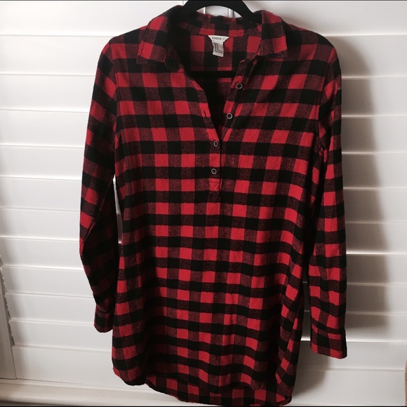 CLOSET SALE Flannel Checkered Shirt Dress