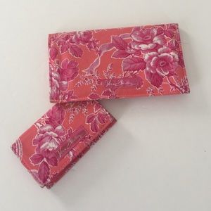 Vera Bradley Orange & Pink Floral Checkbook / Card
