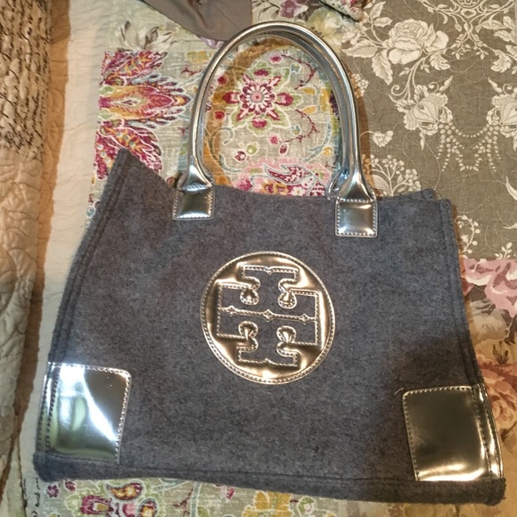 Tory burch grey tote