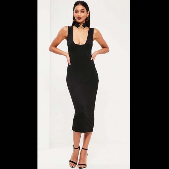 Missguided Dresses & Skirts - NWT🖤Missguided Jersey Square Bust Midi Dress Blk