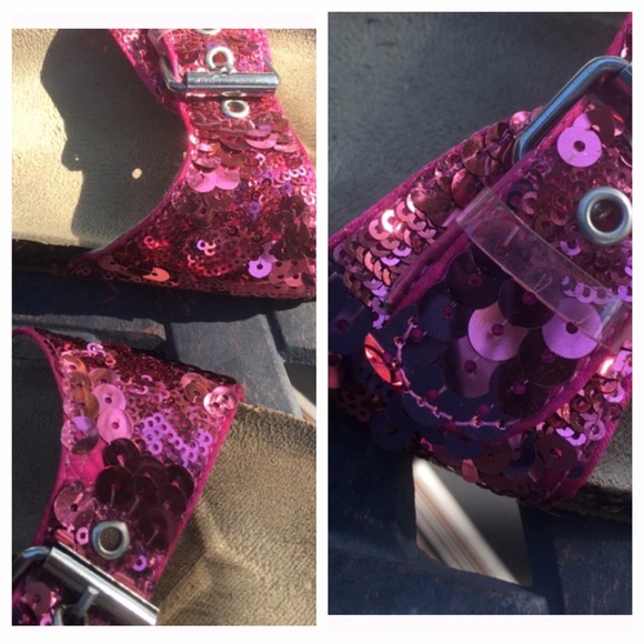 ❤️Size 6 pink glitter sequins sandals - Picture 4 of 4