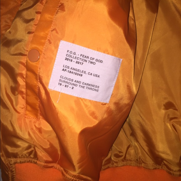 Fear Of God Orange Bomber - Picture 4 of 4