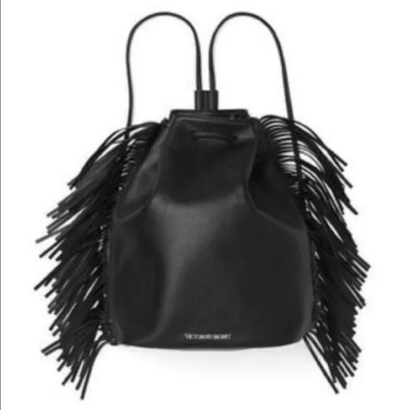 Victoria's Secret Handbags - Victoria's Secret black fringe backpack