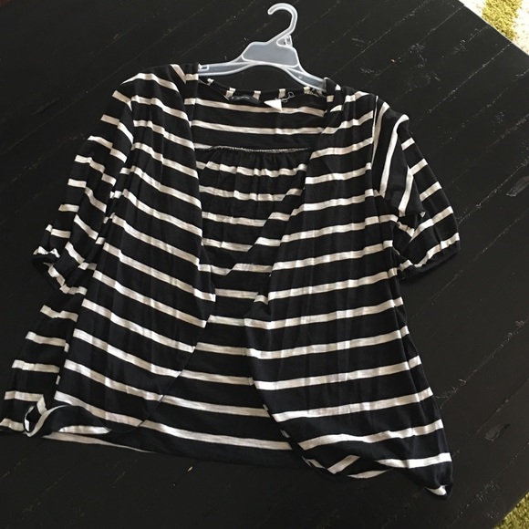 Black and white striped cardigan