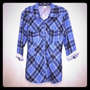 Flannel Button Top