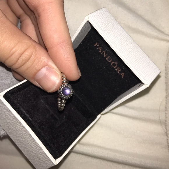 Amethyst size 7 pandora ring NEW WITH BOX