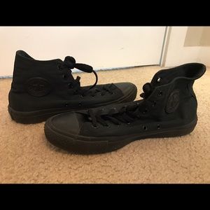 Converse, all black high tops, unisex W10.5, M8.5