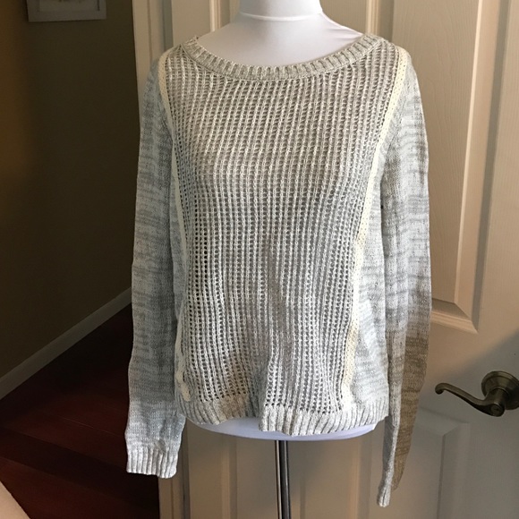 Gray Knit Open Back FashionSweater