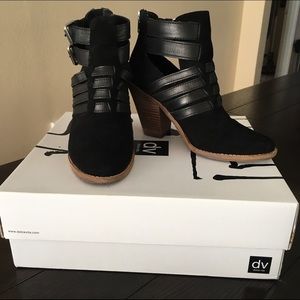 DV by Dolce Vita Caitlyn Black Suede Ankle Boots