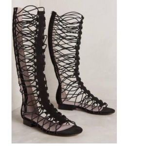 Anthropologie Suede gladiator sandles.