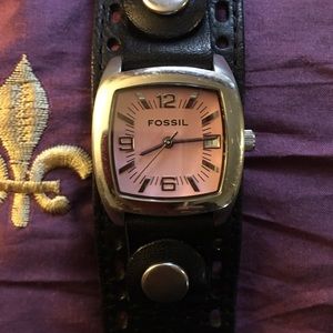Fossil watch and two genuine leather straps