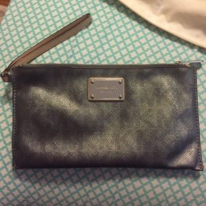 Metallic silver Michael Kors clutch