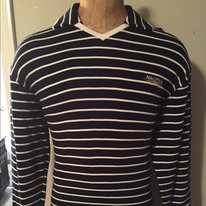 Navy and white striped Nautica sweater