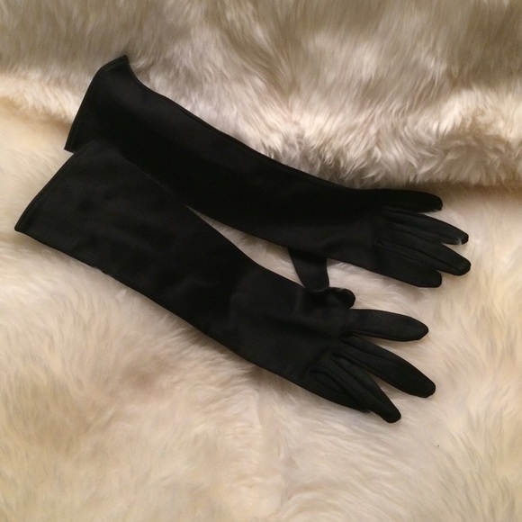 Shiny material small gloves fitted mid arm
