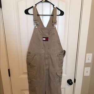 Tommy Hilfiger Vintage Tan Overalls, size Large.