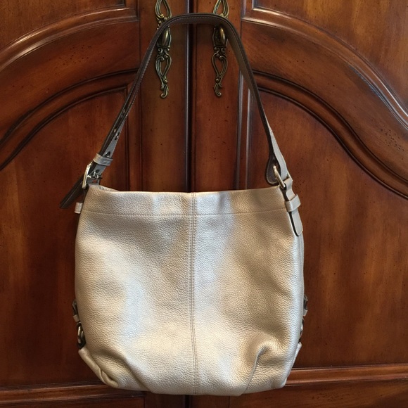 Silver Coach Shoulder Bag.