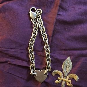 Sterling silver chain bracelet with heart