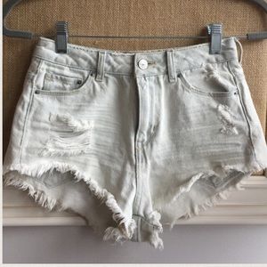 Light Wash High Waisted Denim Shorts