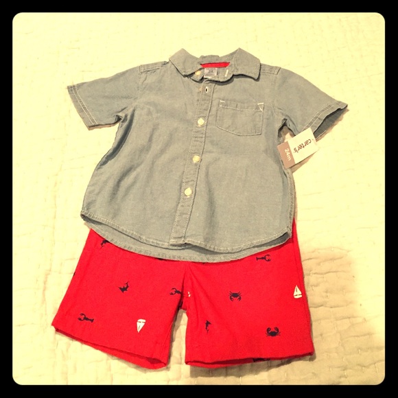 NWT chambray shorts set