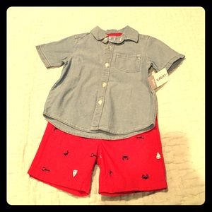 NWT chambray shorts set
