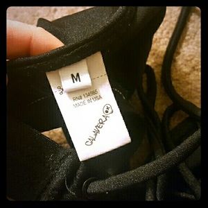 Calavera Medium Stappy Black Bikini Top