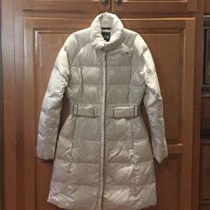 North Face winter white poly filled down jacket