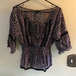 Guess floral peasant top