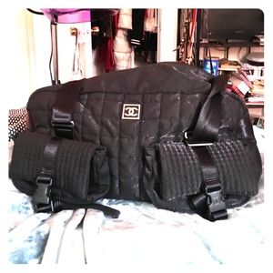 chanel duffle bag sports gym tote