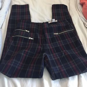 Plaid Forever21 Pants with Zippers