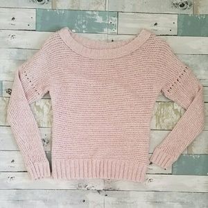 Aerie Ballet Pink Loose Weave Sweater