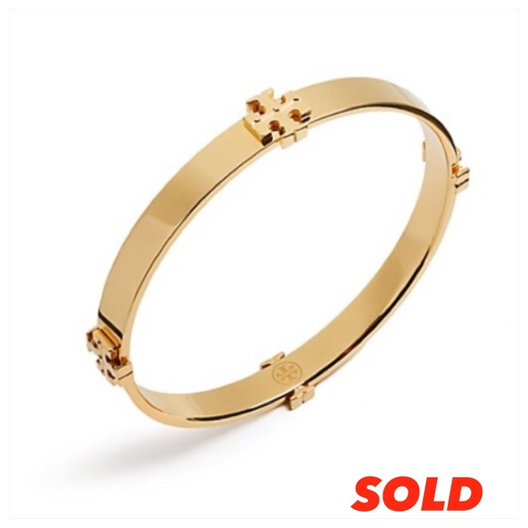 Tory Burch Pierced T and Logo Bangles (2) - Picture 1 of 4