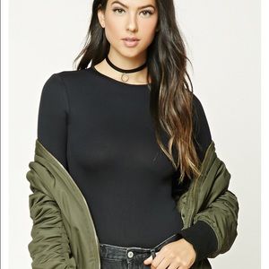Forever 21 black long sleeve body suit unworn