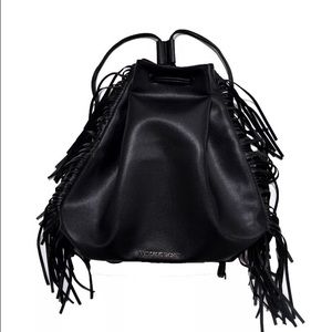 Victoria's Secret black drawstring backpack