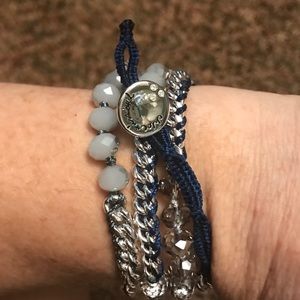 Navy and silver Chloe and Isabel wrap bracelet