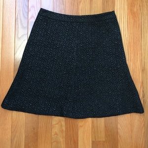 LOFT black skirt with black metallic design.