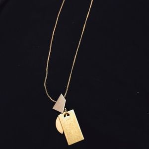Madewell long necklace in silver and gold.
