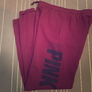VS PINK maroon campus pant